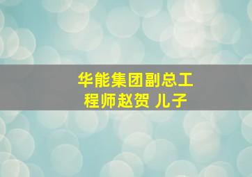 华能集团副总工程师赵贺 儿子